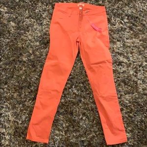 Skin tight orange jean leggings